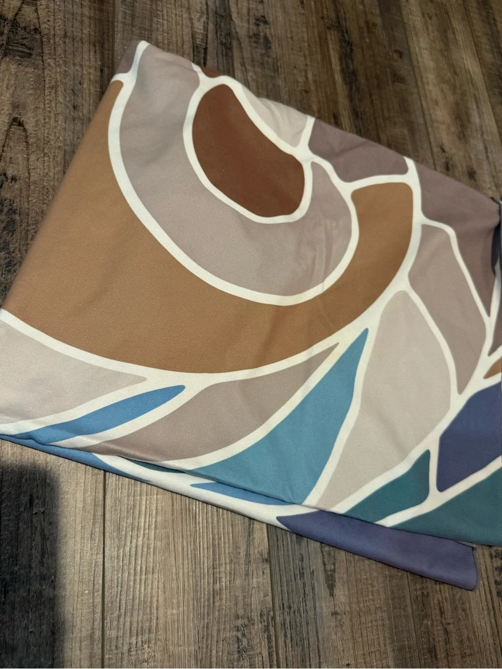 Abstract Nautical Wave Beach Towel in Light Blue and Navy/tan by norwex
